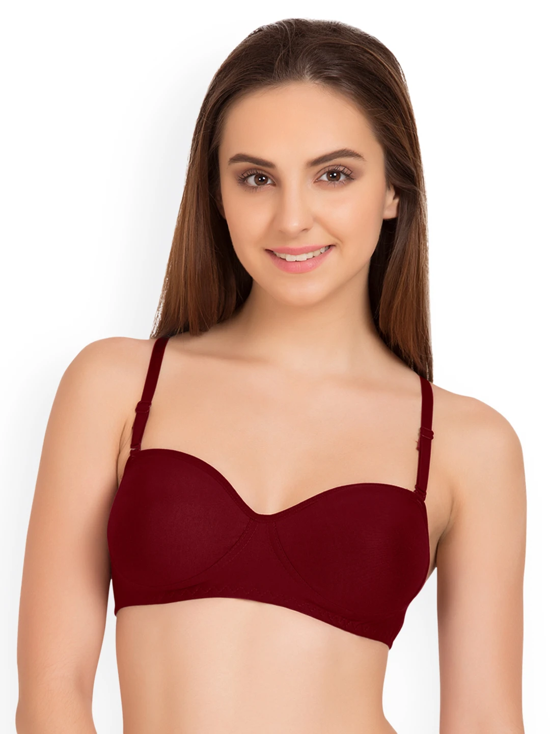 Maroon Solid Non-Wired Non Padded T-shirt Bra
