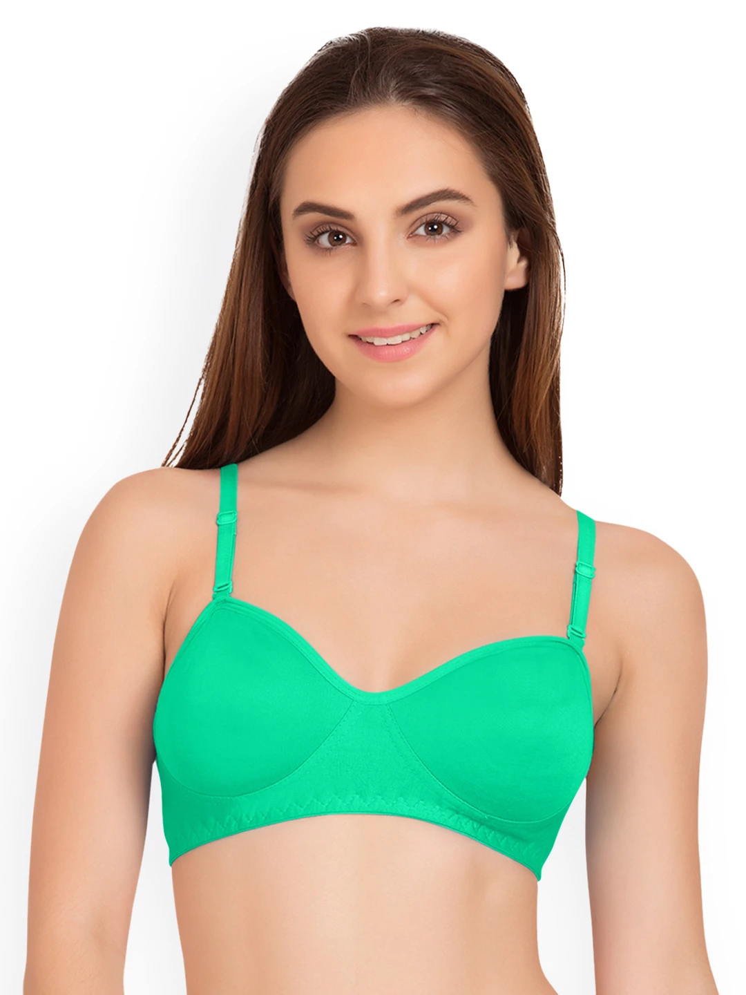 Green Solid Non-Wired Non Padded T-shirt Bra
