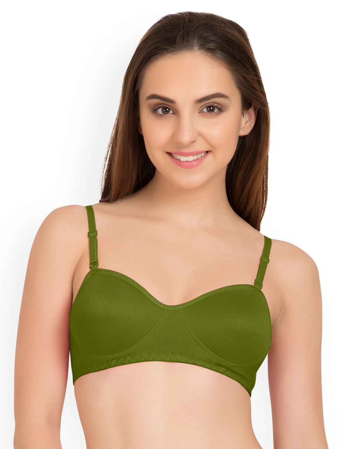 Green Solid Non-Wired Non Padded T-shirt Bra