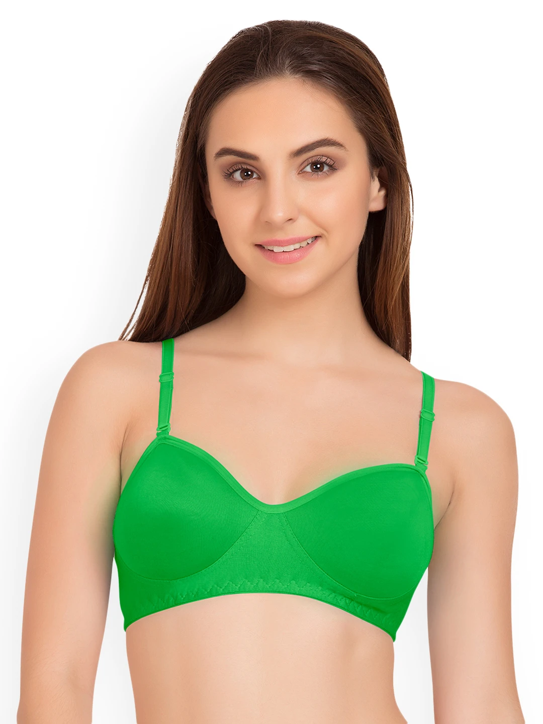 Green Solid Non-Wired Non Padded T-shirt Bra
