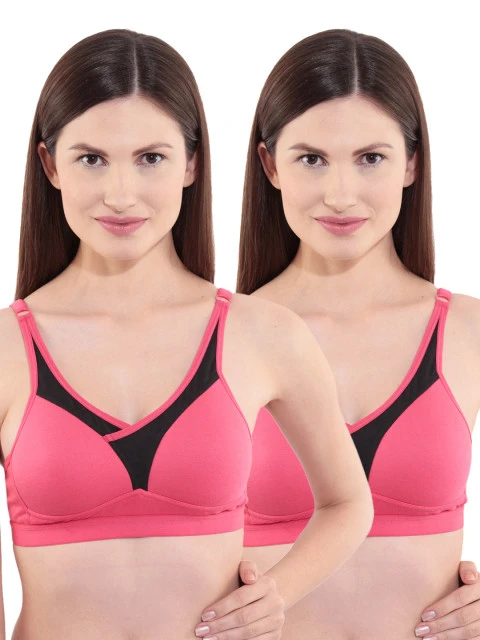 Pack of 2 Full-Coverage Sports Bras T 3001 PNK