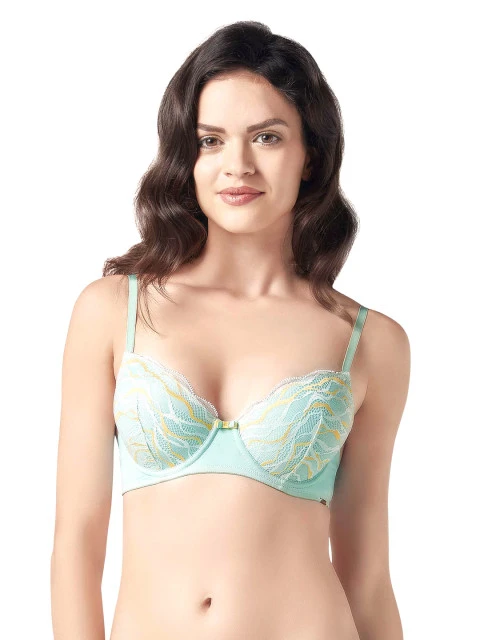 Blue Lace Underwired Lightly Padded Bra A27201