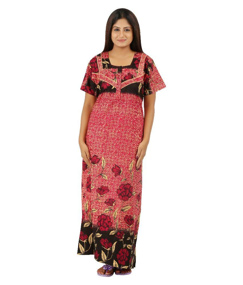 Multi Color Cotton Nighty & Night Gowns NT-A0014