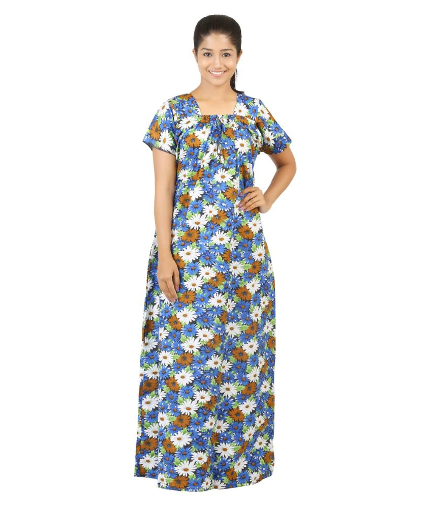 Multi Color Cotton Nighty & Night Gowns NT-A0012