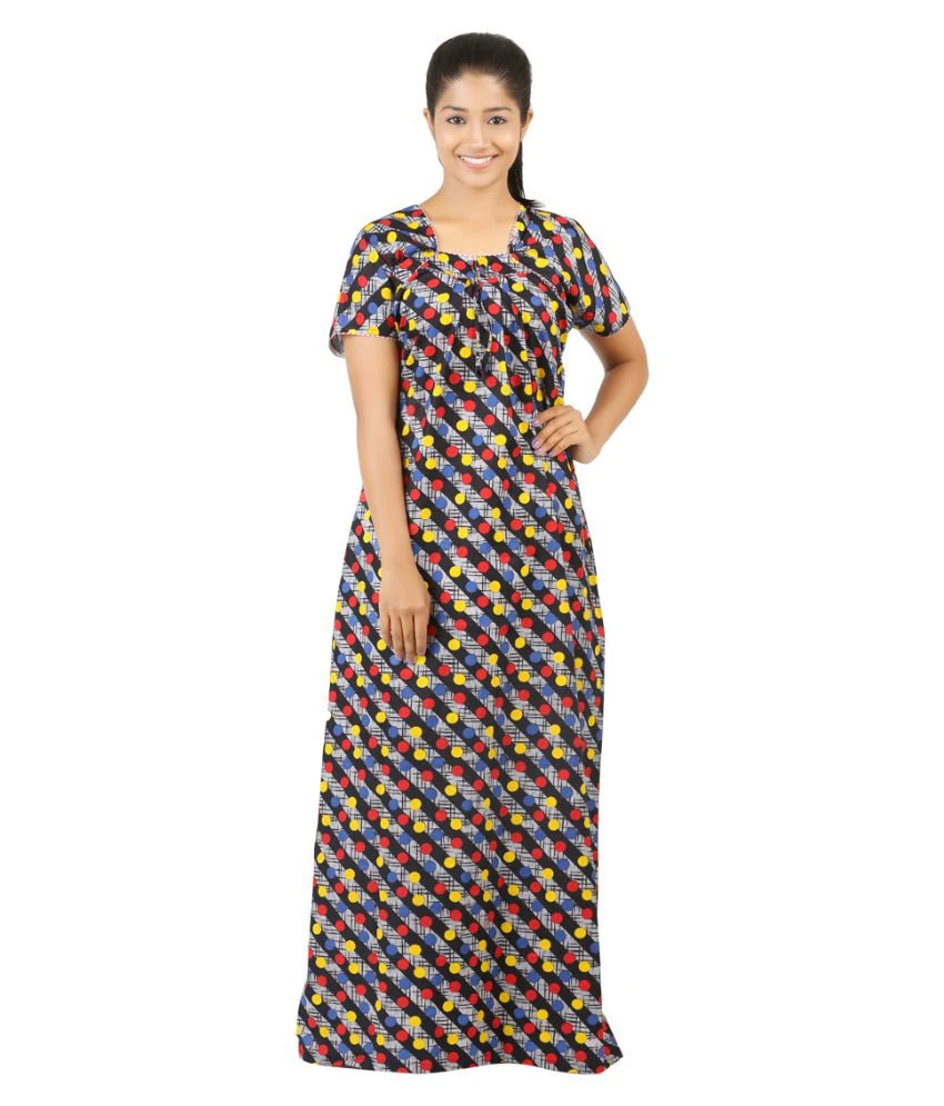 Multi Color Cotton Nighty & Night Gowns NT-A0007