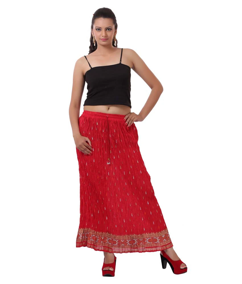 Red Cotton Skirts