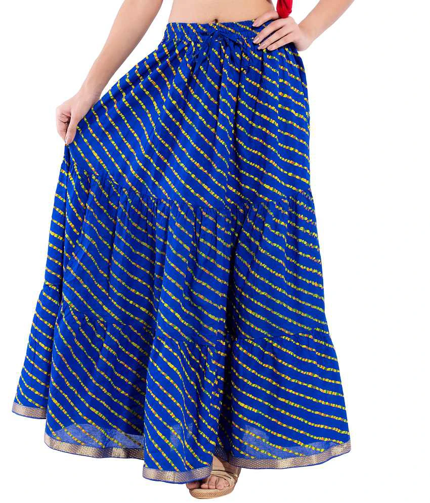 Blue Cotton Maxi Skirt