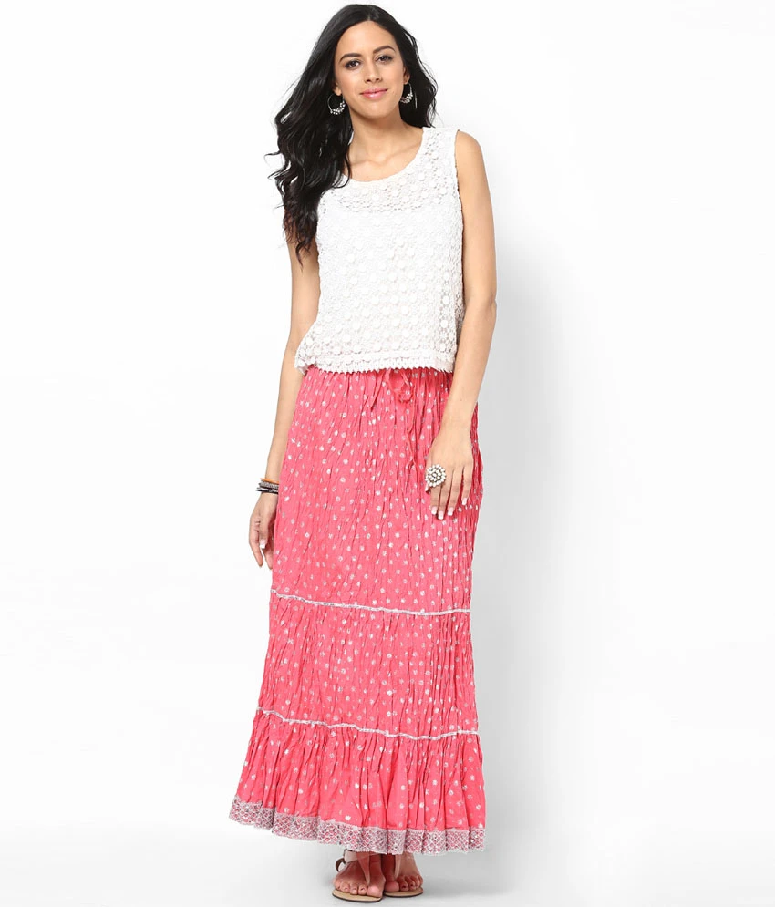 Orange Cotton Skirts