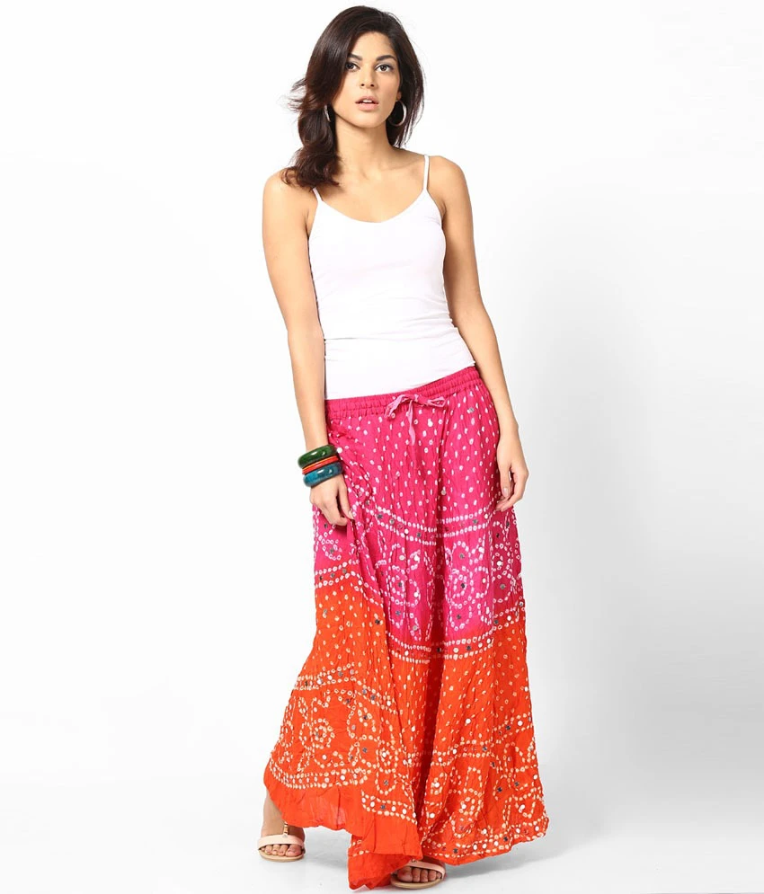 Orange Cotton Skirts