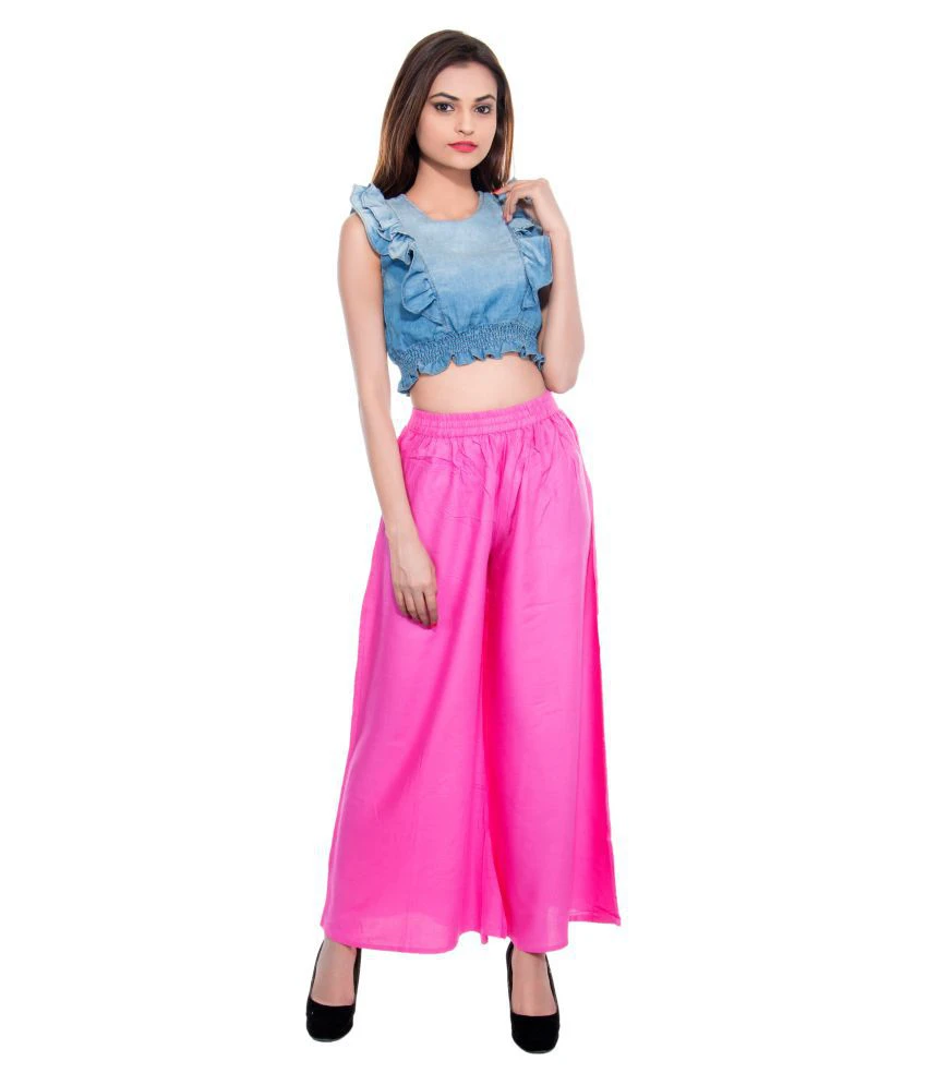 Florance Fashion Pink Cotton Palazzos DKF-PNK-007