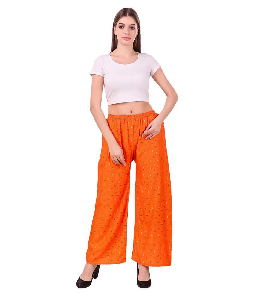 Florance Fashion Orange Cotton Palazzos DKF-ORN-009
