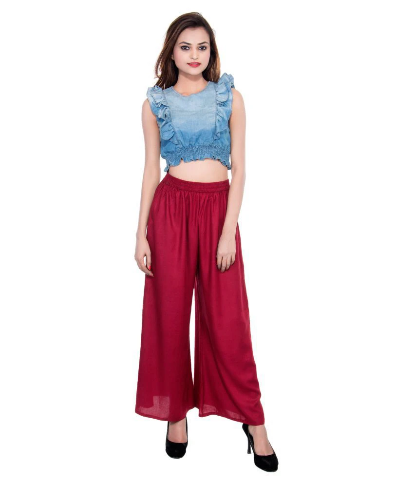 Florance Fashion Maroon Cotton Palazzos DKF-MRN-003