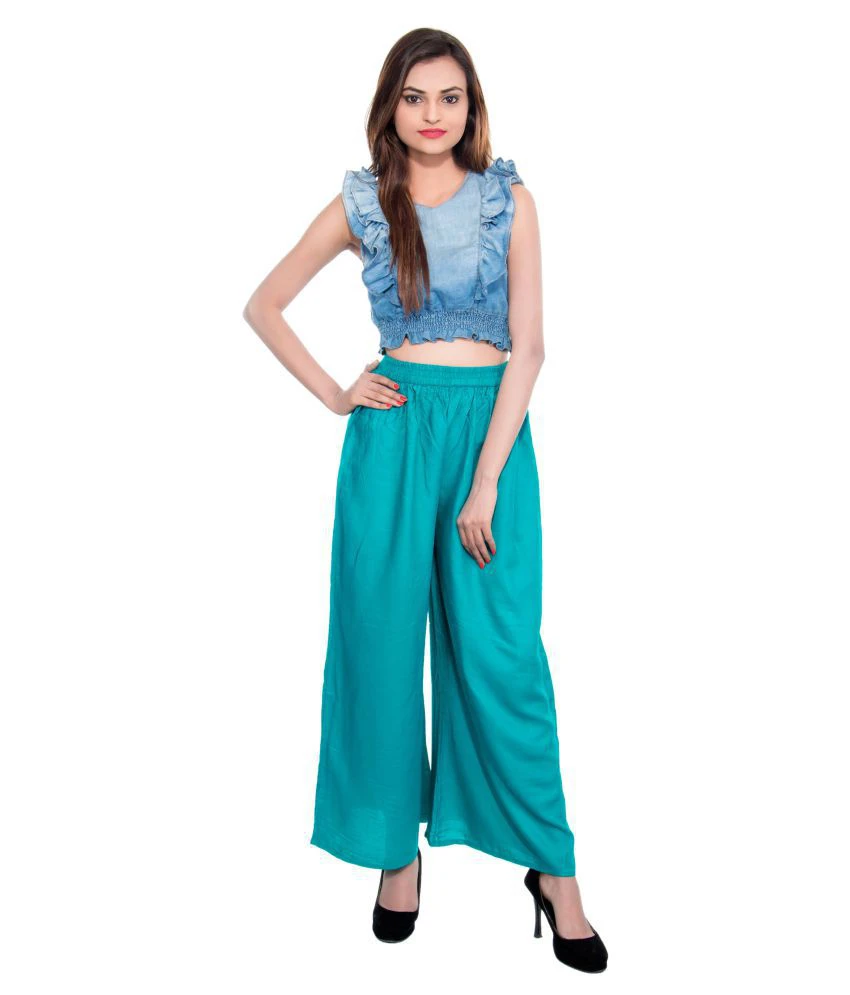 Florance Fashion Blue Cotton Palazzos DKF-BLU-006