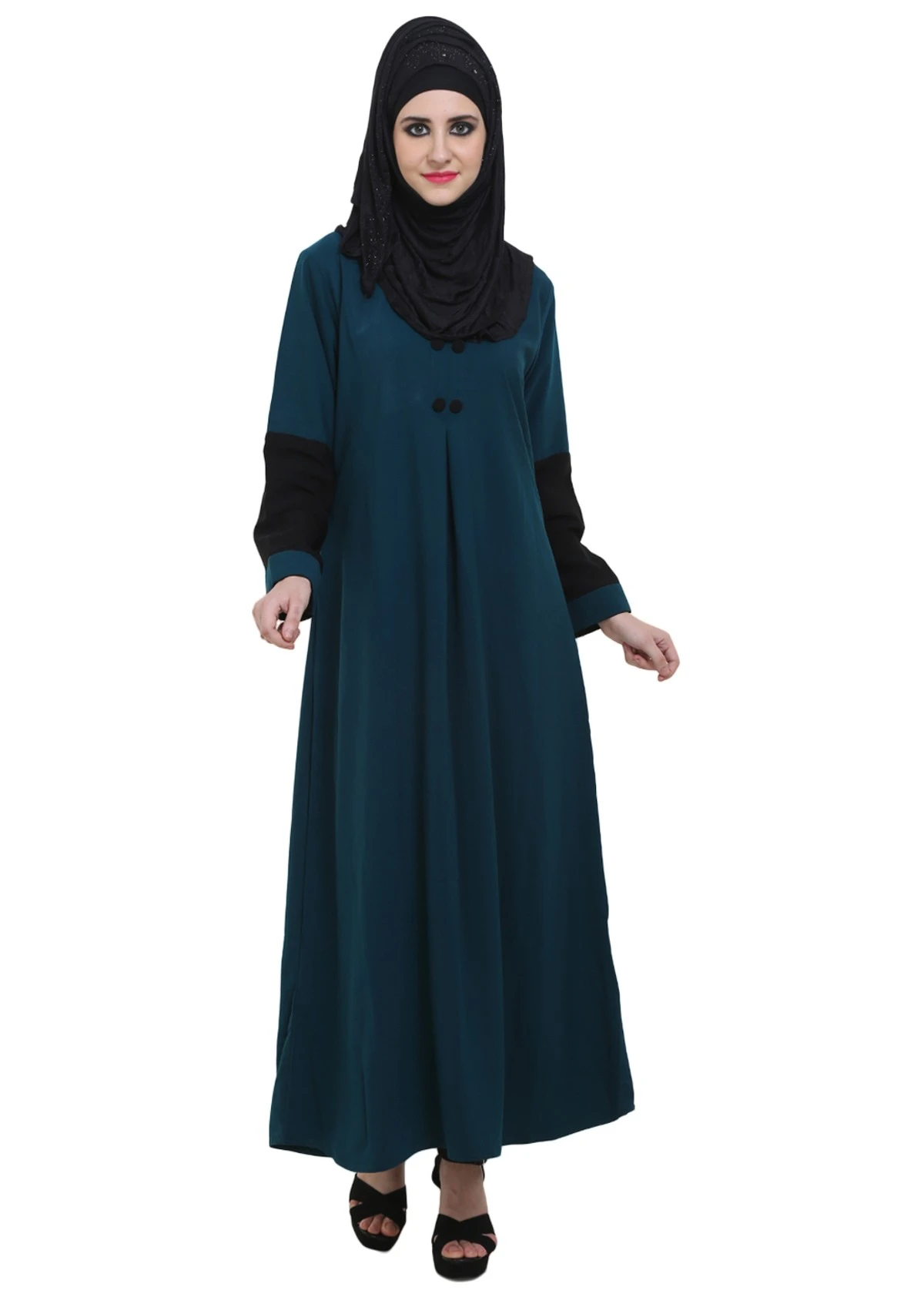 Teal Green A-Shaped Formal Abaya