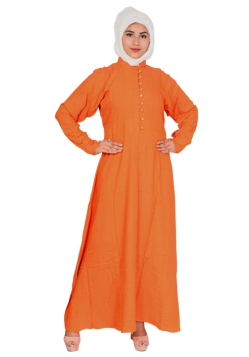 Simple A-line Orange Rayon Abaya