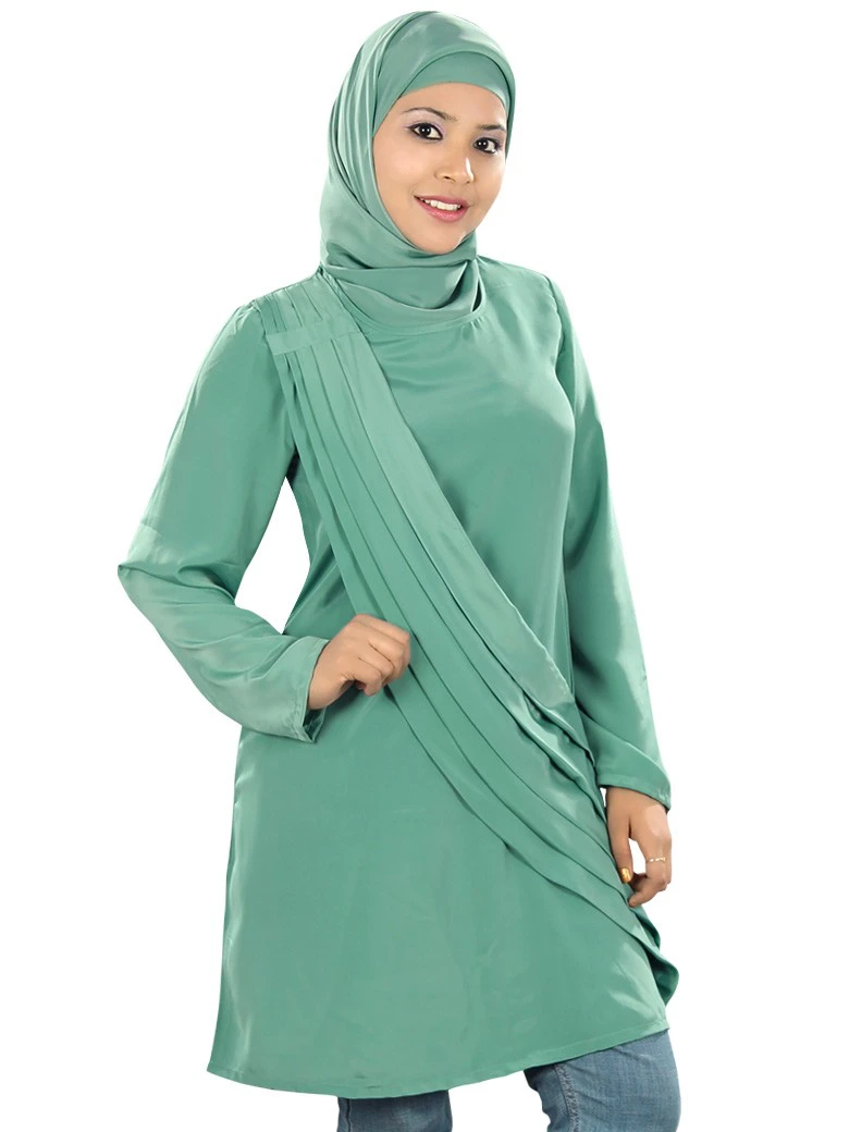 Round neck Poly Crepe Tunic