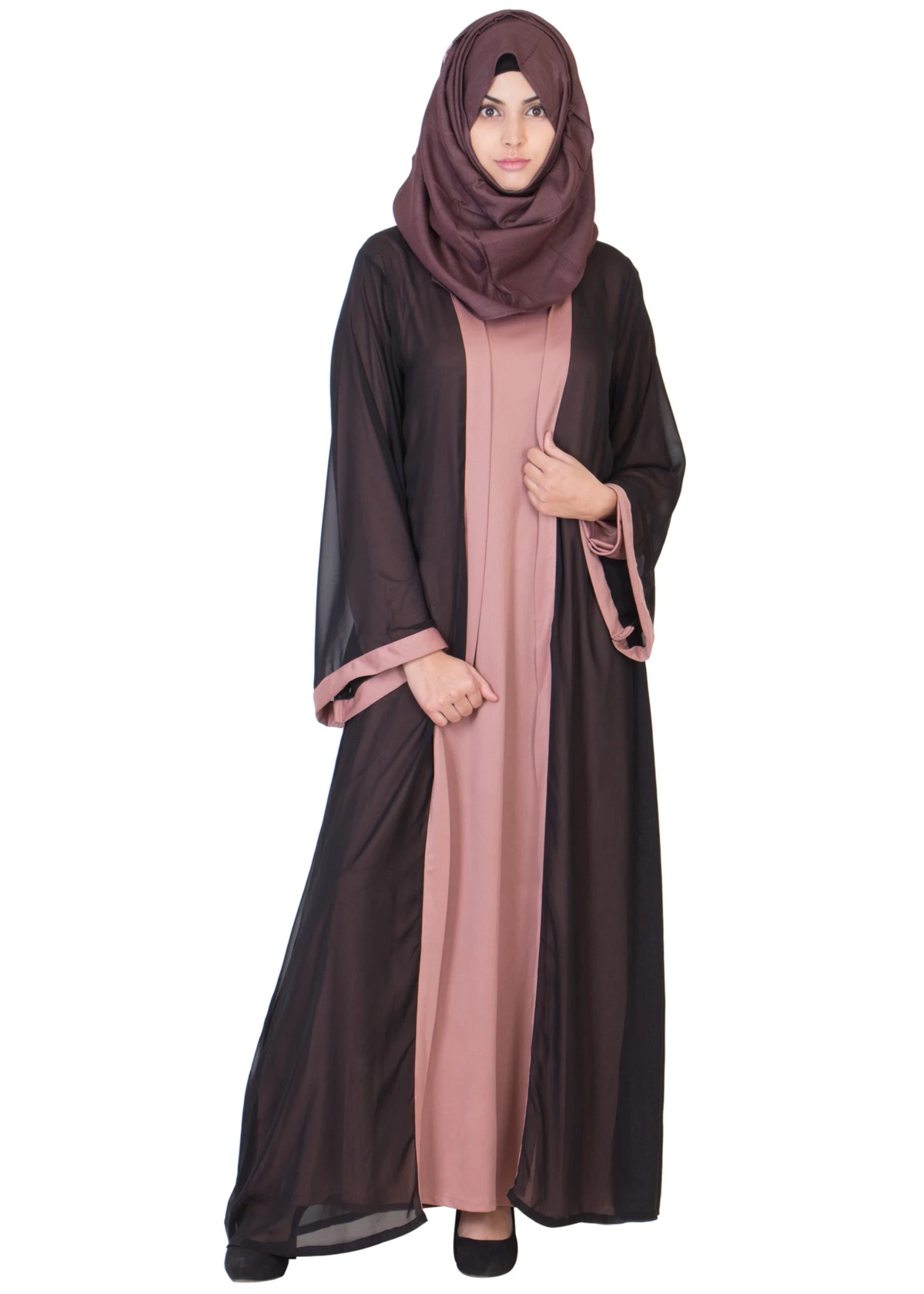 Coral Pink Kimono Abaya