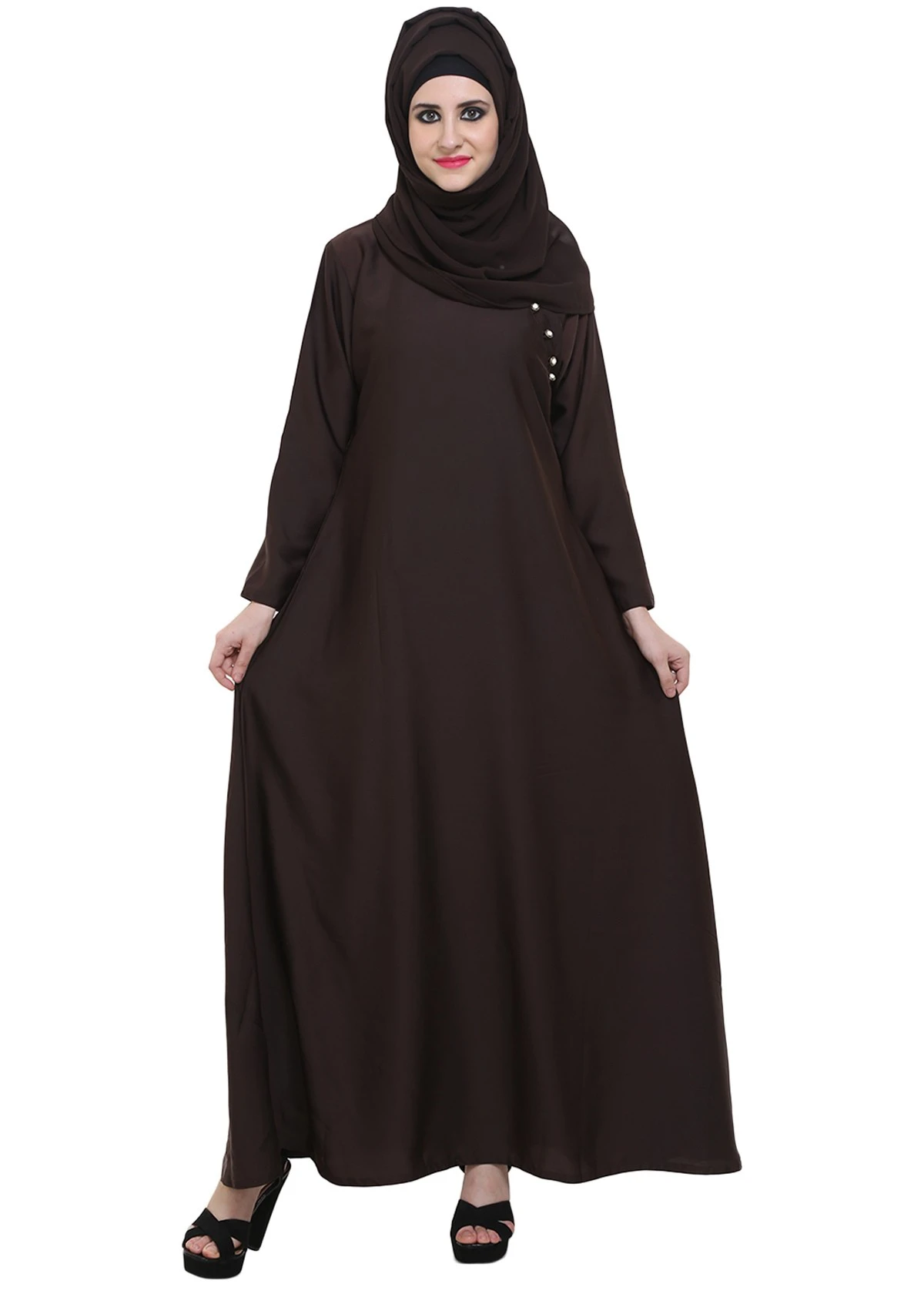 Coffee A-Shaped Simple Formal Abaya