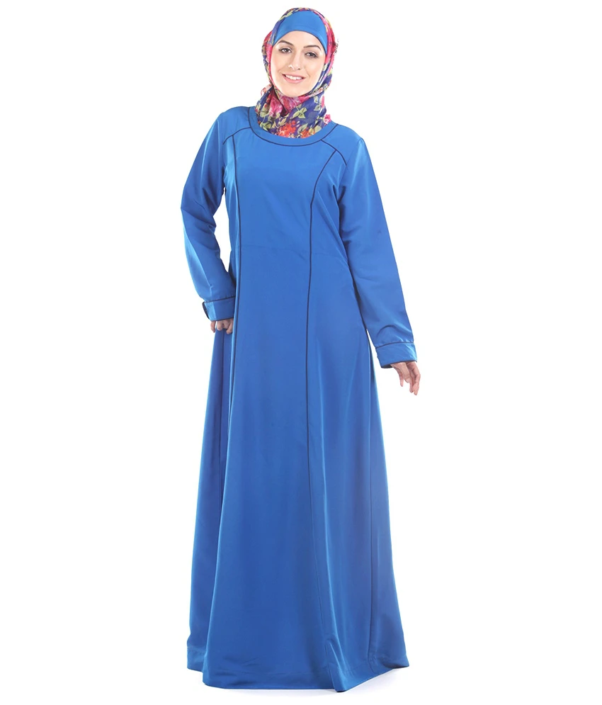 Blue Kashibo Stitched Abaya-Burqas without Hijab