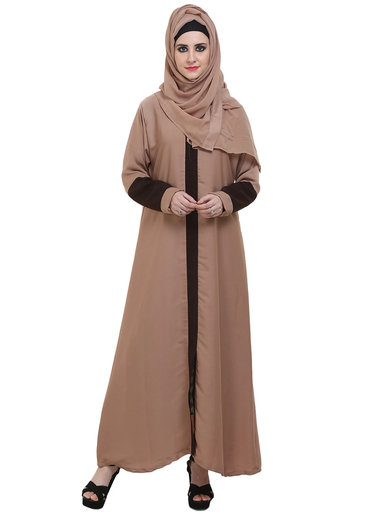 Badami & Coffee A-shaped Formal Abaya