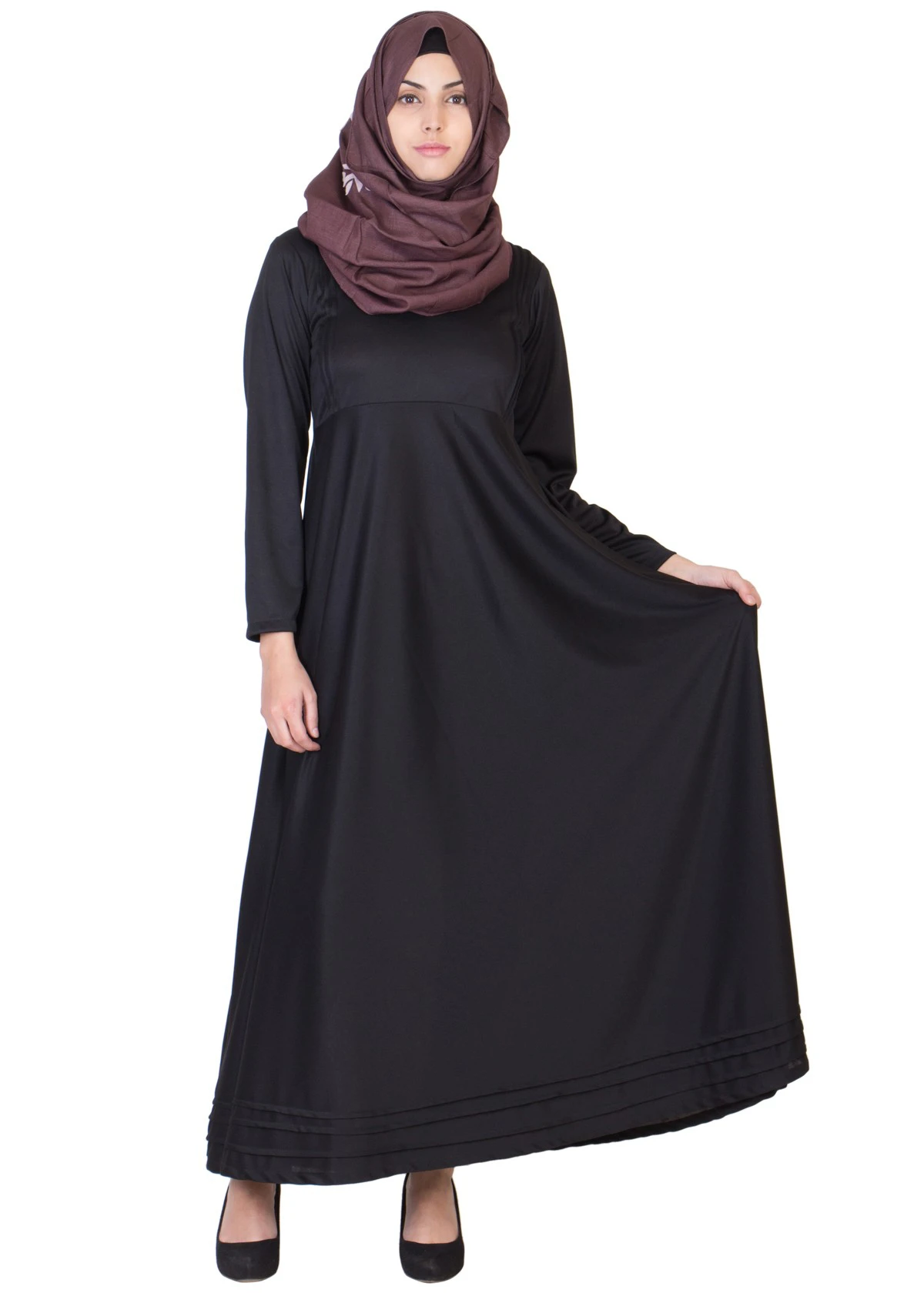 Black Color Full Flair Abaya