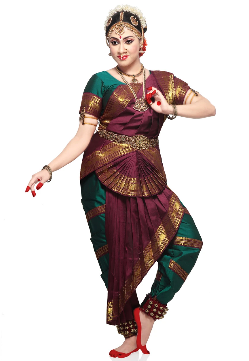 Teal Green Art Silk Indian Classical Bharatnatyam Readymade Dance
