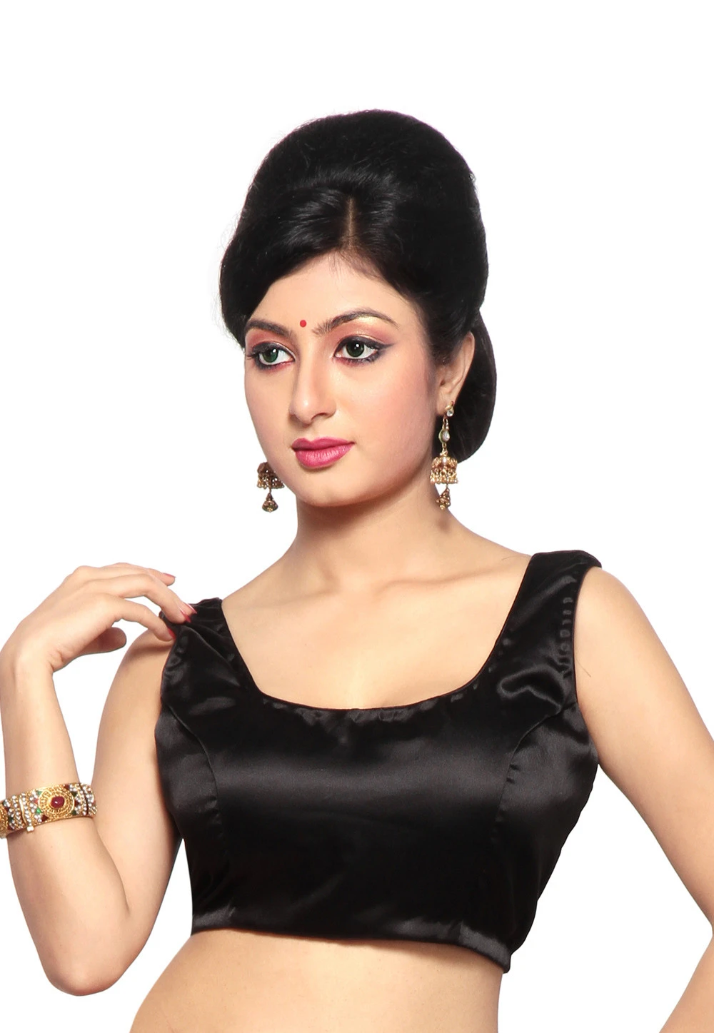 Satin Blouse in Black