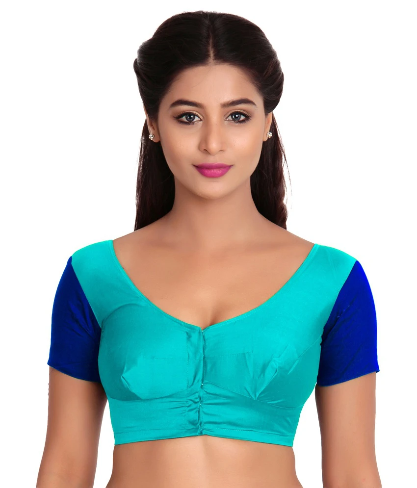 Parvin Blue Silk Blouses