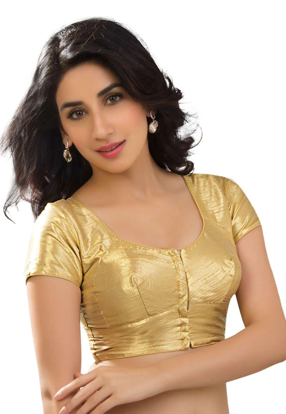 Plain Art Dupion Silk Blouse in Golden