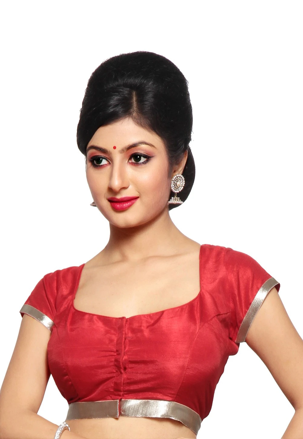 Dupion Silk Blouse in Red