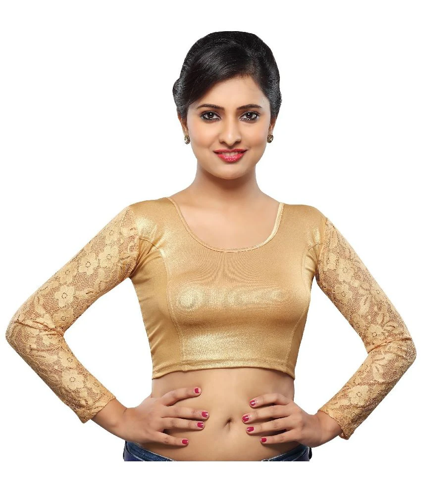 Parvin Beige Cotton Satin Blouses