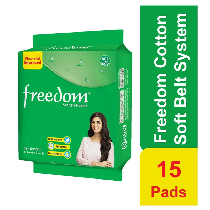 Freedom Sanitary Napkin Belt System 15 Pads
