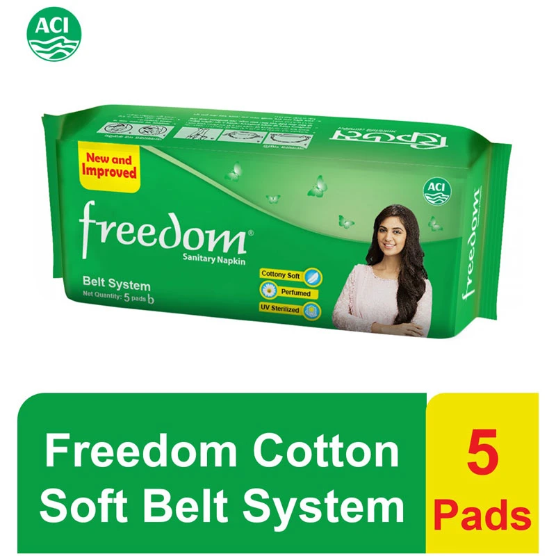 Freedom Sanitary Napkin Belt System 5 Pads