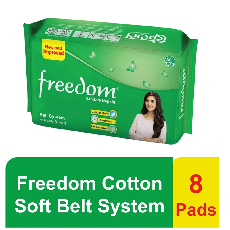 Freedom Sanitary Napkin Belt System 8 Pads