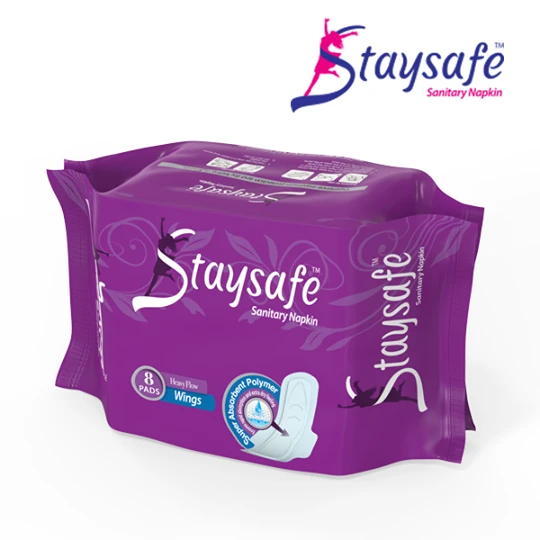 Staysafe Saniatry Napkin Heavy Flow Wings 08 Pads