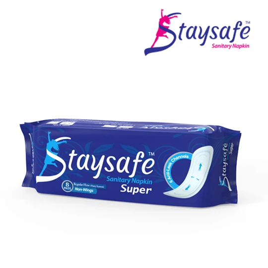 Staysafe Sanitary Napkin Non-Wings Super 08 Pads
