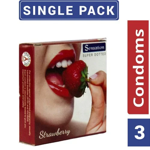 Sensation Strawberry Super Dotted Condoms