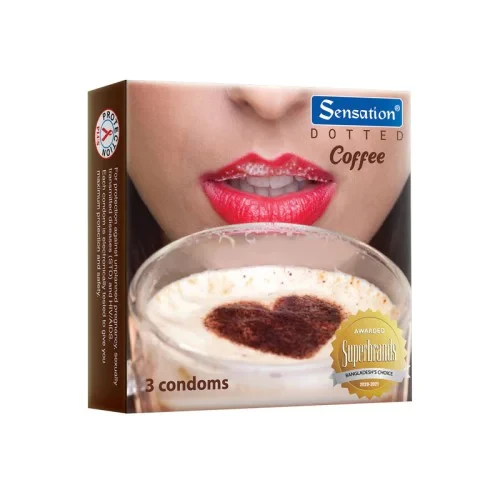 Sensation Coffee Flavored Dotted Condom