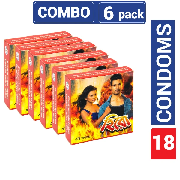 Hero Condom - Full Box - 3x6 - 18 Pieces