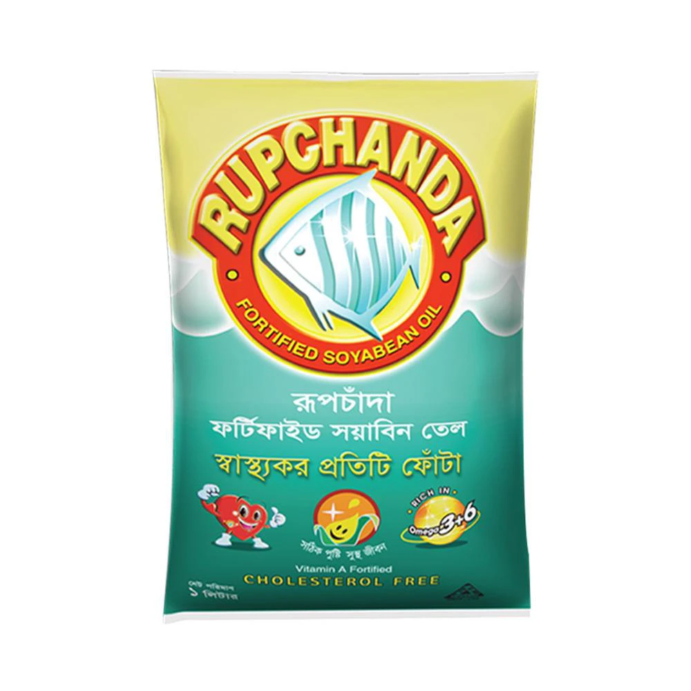 Rupchanda Fortified Soyabean Oil (poly) 1 ltr