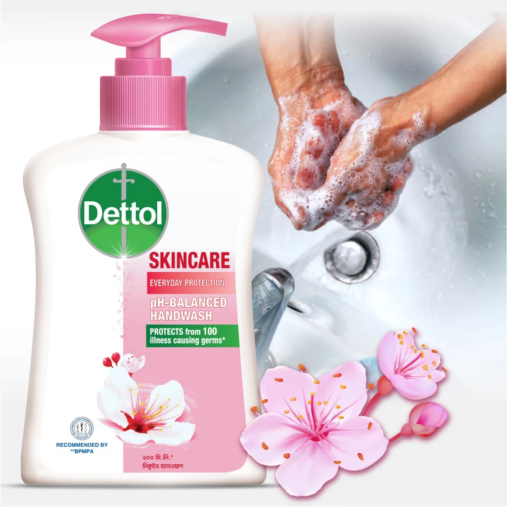 Dettol Handwash Skincare Ph Balanced Liquid Soap Pump 200ml